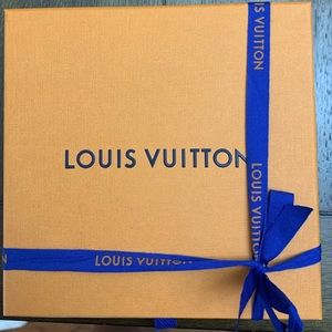 Louis Vuitton small square box w Blue Ribbon